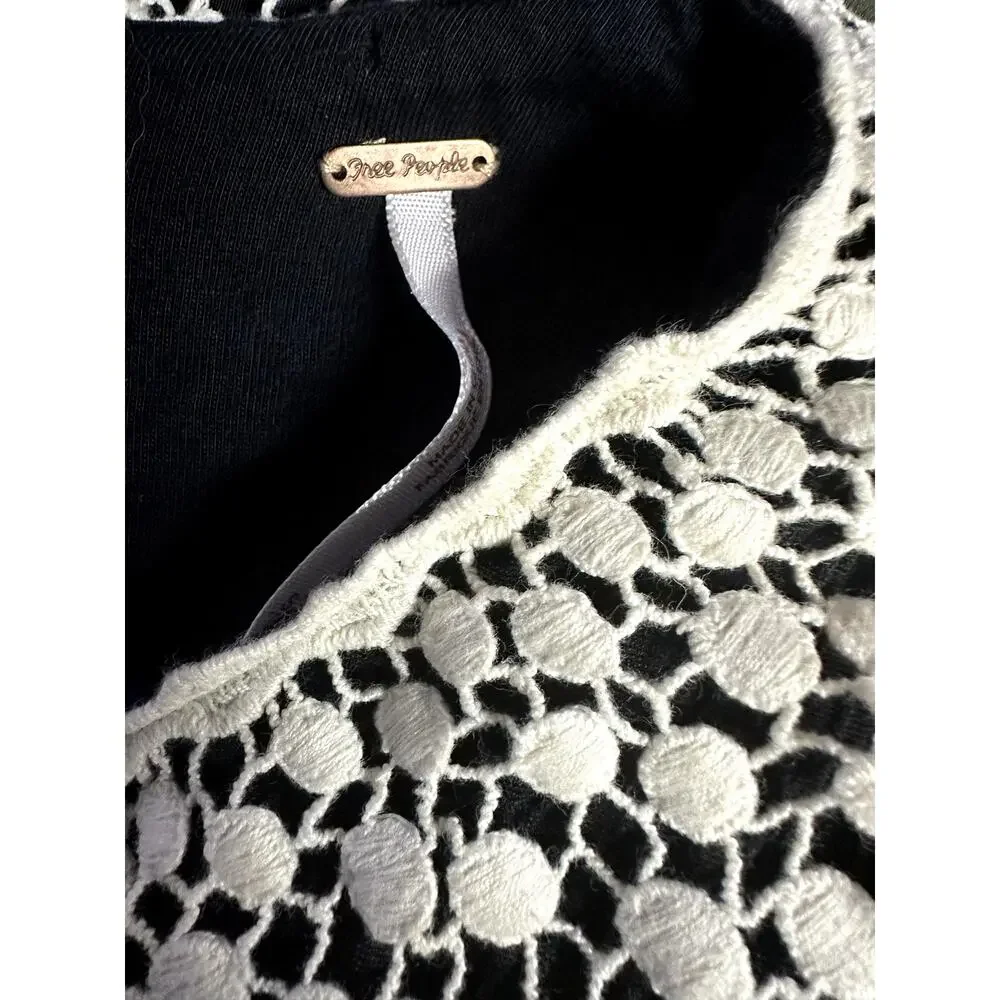 Free People Dress Black White Small
